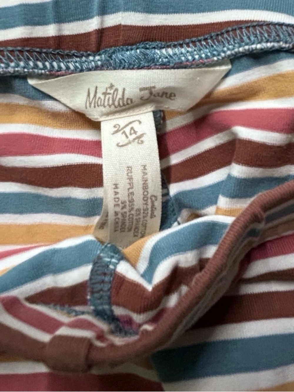 Girls Matilda Jane Striped Leggings Ruffled Bottom Size 14 - Picture 5 of 5